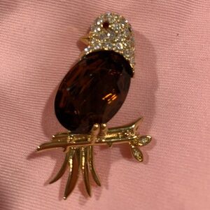 Vintage Joan Rivers signed Parrot Brooch, EUC